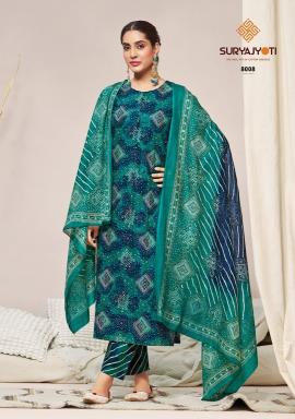 Suryajyoti bandhani lehariya vol-8 cotton kurti wholesale